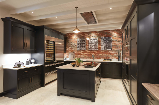 Exposed Brick Kitchen transitional-kitchen