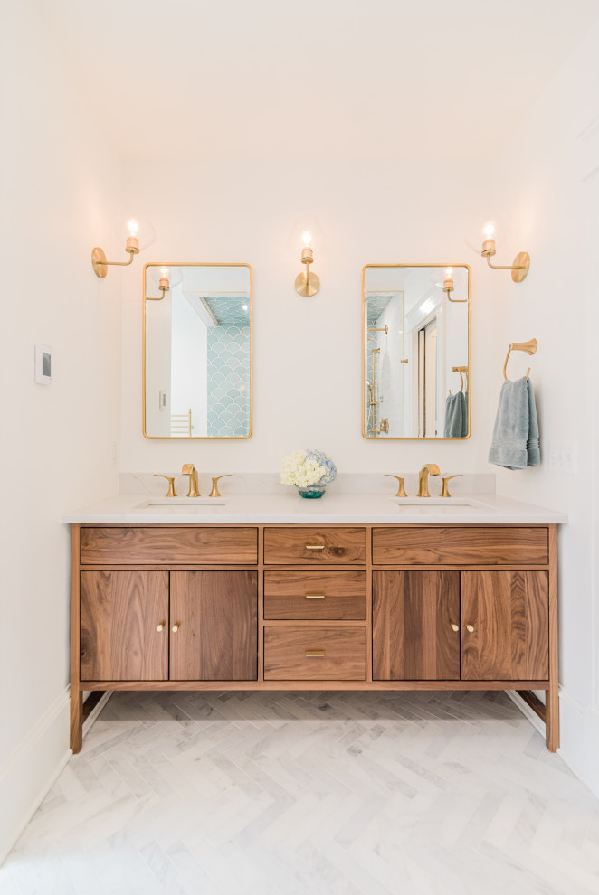 Northern Parkway Master Bathroom with Bath & Closet in Baltimore Transitional Bathroom