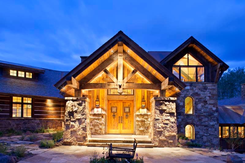 Mine Style Rustic Mountain Lodge Rustic Exterior Denver by