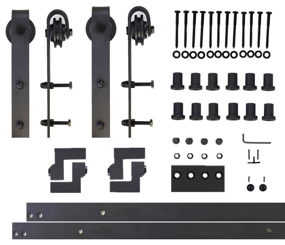 Sliding Barn Door Hardware Kit, Classic Design, 15FT Traditional Barn Door Hardware by