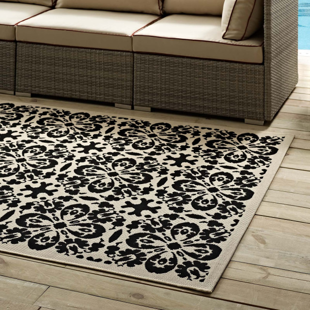 Vintage Area Rug Floor Carpet, Indoor Outdoor, Rectangular, 9x12, Black ...