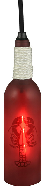 Meyda Lighting 124509 3"W Coastal Collection Lobster Wine Bottle Mini Pendant
