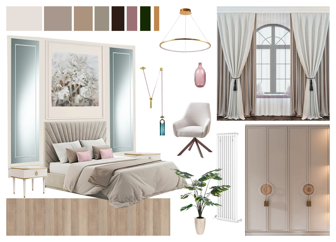 Коллаж мастер-спальни