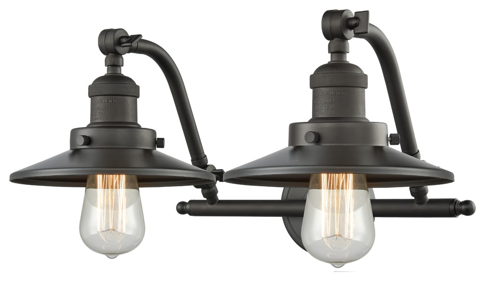 Franklin Restoration Railroad 2 Light Bathroom Vanity Light in Oil