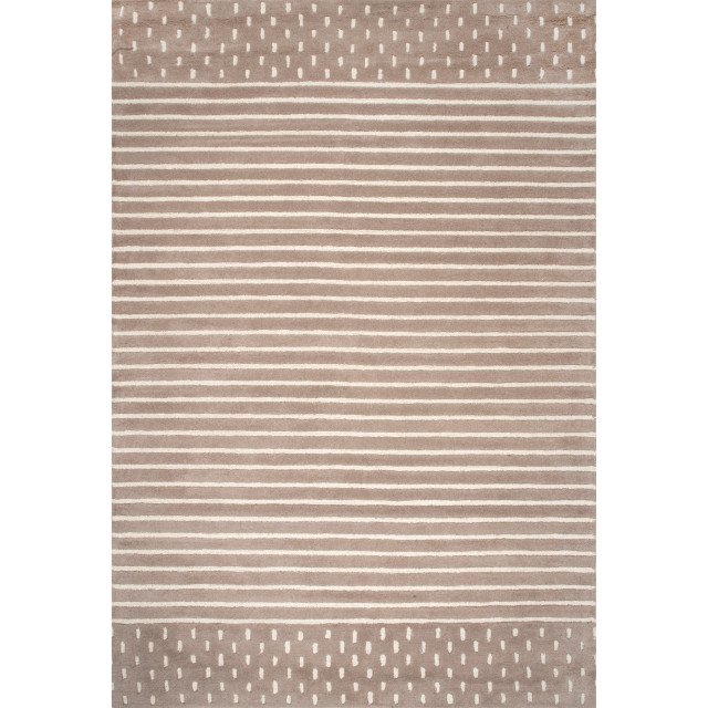 Arvin Olano x RugsUSA Mandia Striped Wool Rug, 9'x12' Contemporary