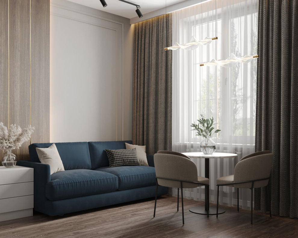 Дизайн интерьера студии с антресольным этажом