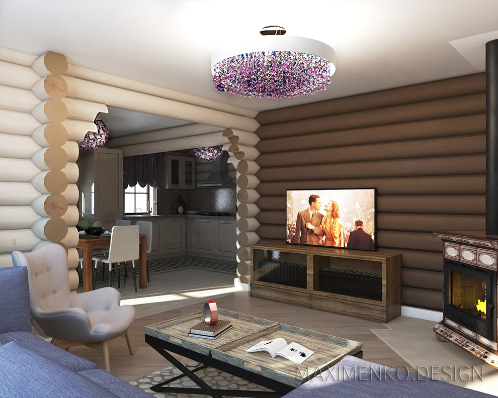 Сруб в современно-классическом стиле