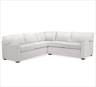 PB Square Upholstered 2-Piece Sectional, Polyester Wrap Cushions, Textured Baske