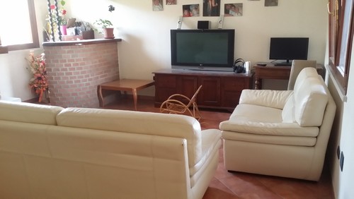 Salotto da ristutturare Camino con televisore inserito