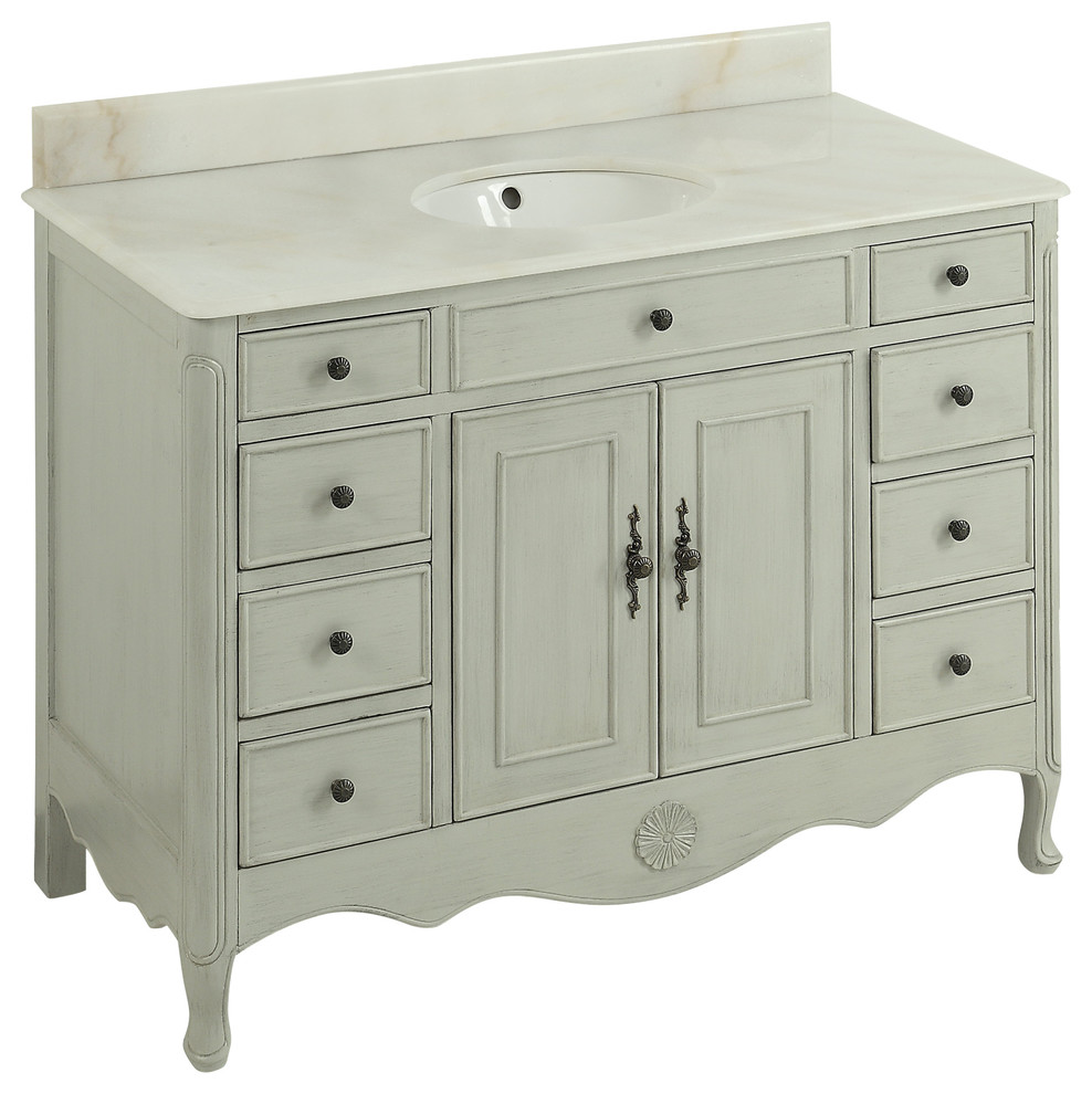 46.5" Distressed Fayetteville Bathroom Vanity French Country