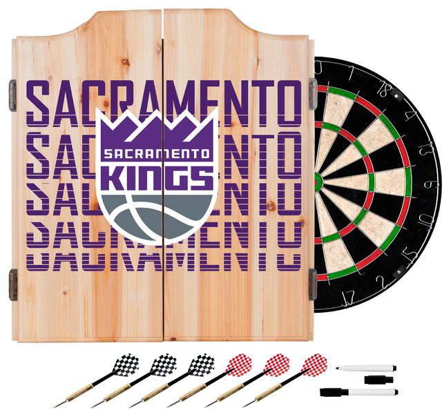 NBA Dart Set With Darts and Board, City, Sacramento Kings Contemporary Darts And