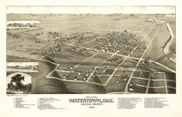 "Watertown, South Dakota - Panoramic Map" Print - Traditional - Prints