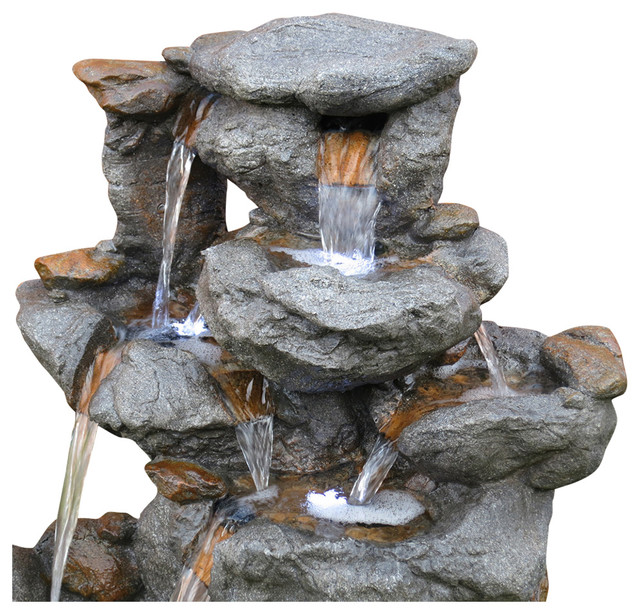 Outdoor Fountain With Led Lights Sevenstonesinc Com 33 Granite Rock Fountain With Led Lights Traditional Outdoor