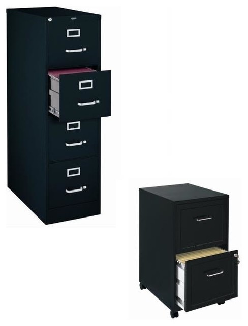 2 Piece Value Pack 4 Drawer And Mobile 2 Drawer File Cabinet In