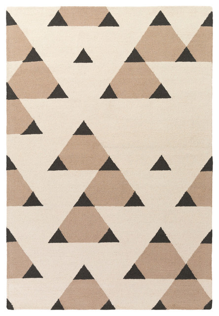 Hilda Modern Cream, Tan Area Rug, 3'x5'