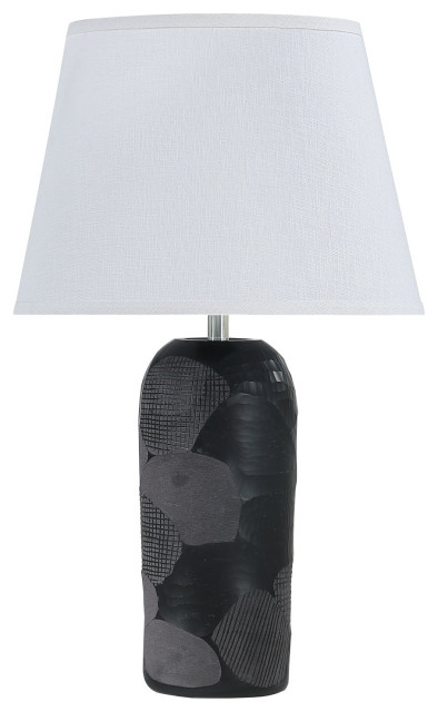 Smoke Colored Finish with Empire Shaped Lamp Shade in Off White Aspen Creative 40017 16 Wide 25 High Modern Glass Table Lamp 