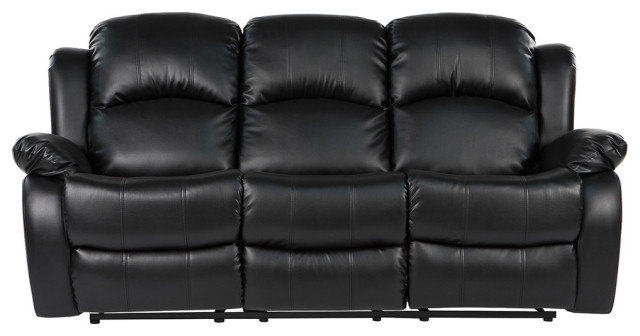 Recliner Sofa With Reclining End Seats, Black And White Leather Sofa