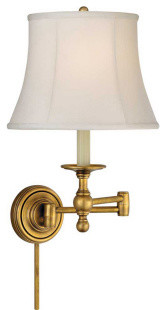 Classic Swing Arm Sconce with Silk Shade