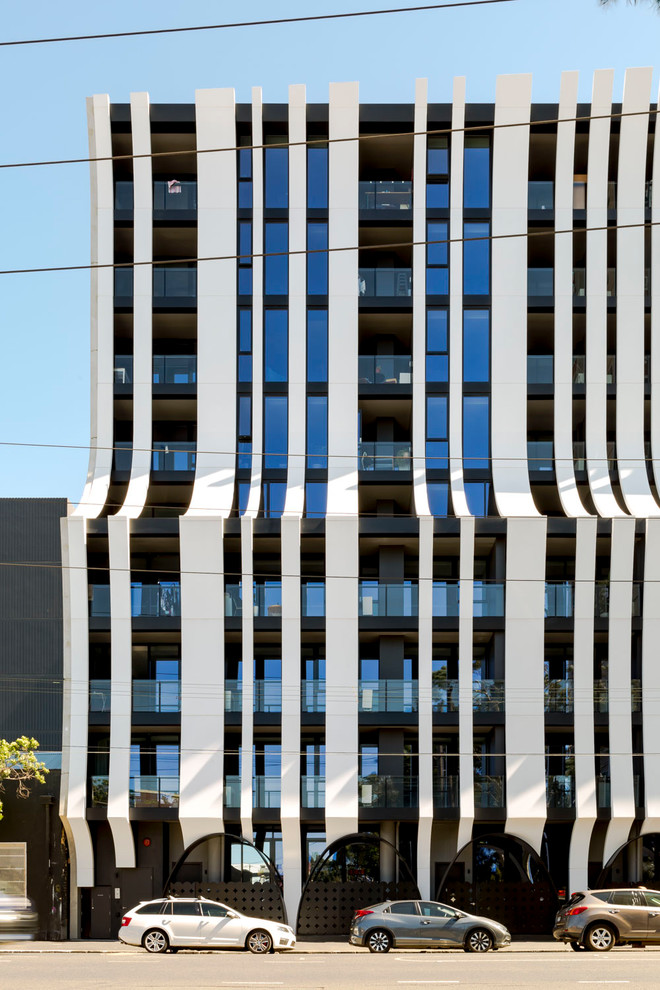 This is an example of a contemporary exterior in Melbourne.