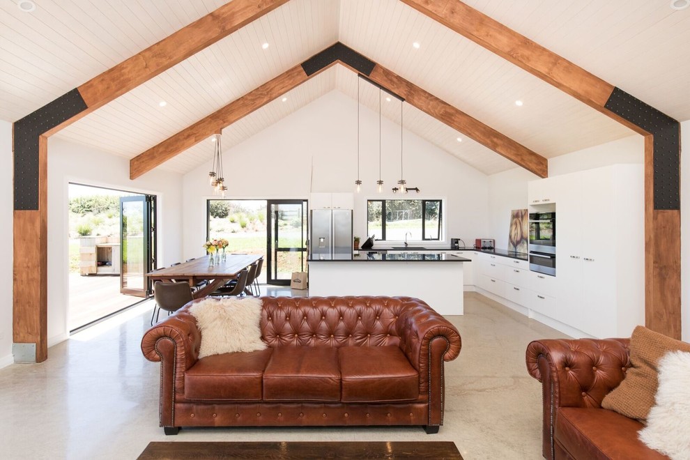 Country living room in Auckland.