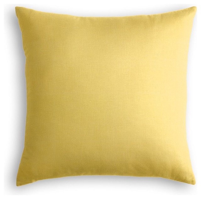 Loom Decor Lightweight Yellow Linen Throw Pillow - Decorative Pillows Houzz
