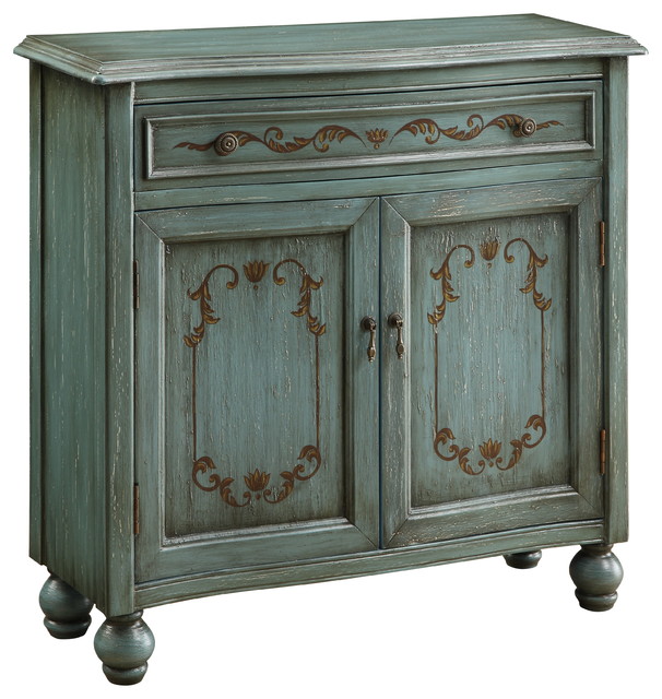 Teal Detailed Accent Cabinet - Traditional - Accent Chests And Cabinets ...