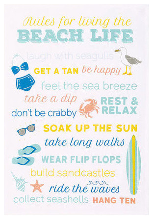 Rules For Living The Beach Life Kitchen Towel