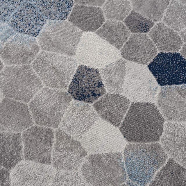 4' X 6' Navy Blue Cobblestone Pattern Area Rug - Contemporary - Area ...