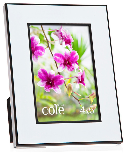4x6 White On Black Metal Frame Contemporary Picture Frames by