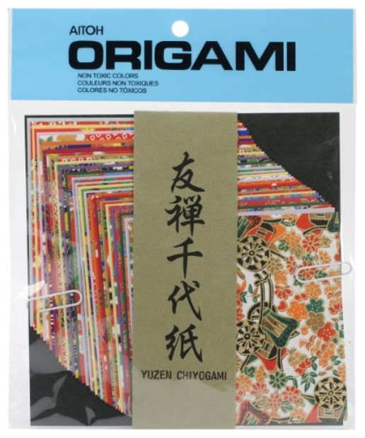 Aitoh Yuzen Washi Chiyogami Origami Paper, 4 by 4-Inch, 40 Sheets
