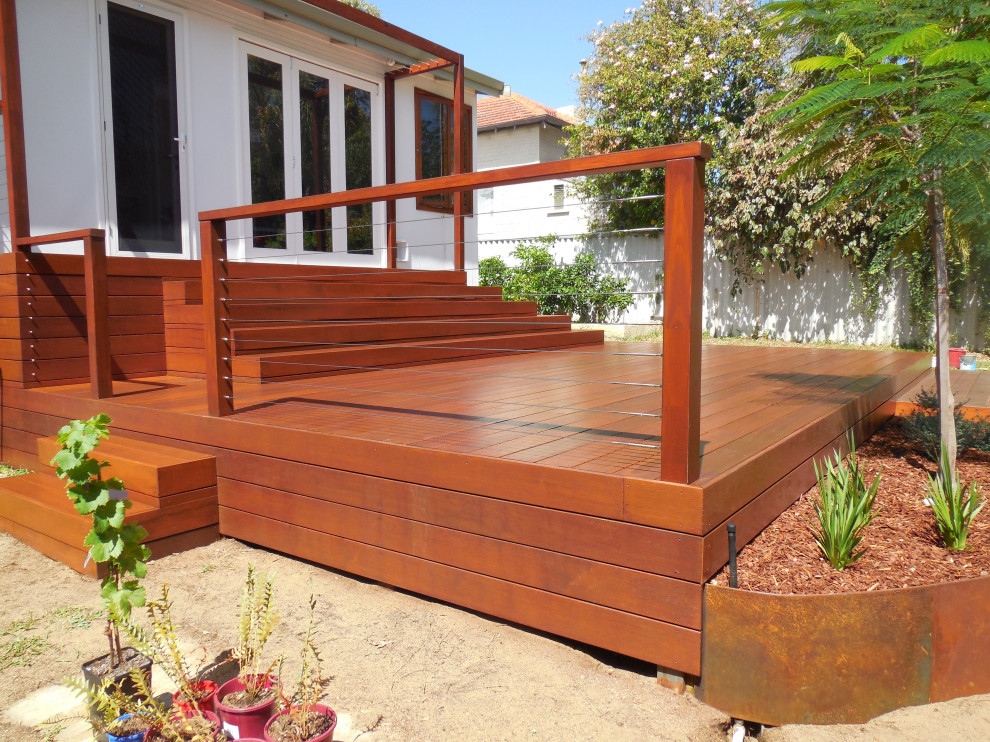 This is an example of a large mediterranean deck in Perth.