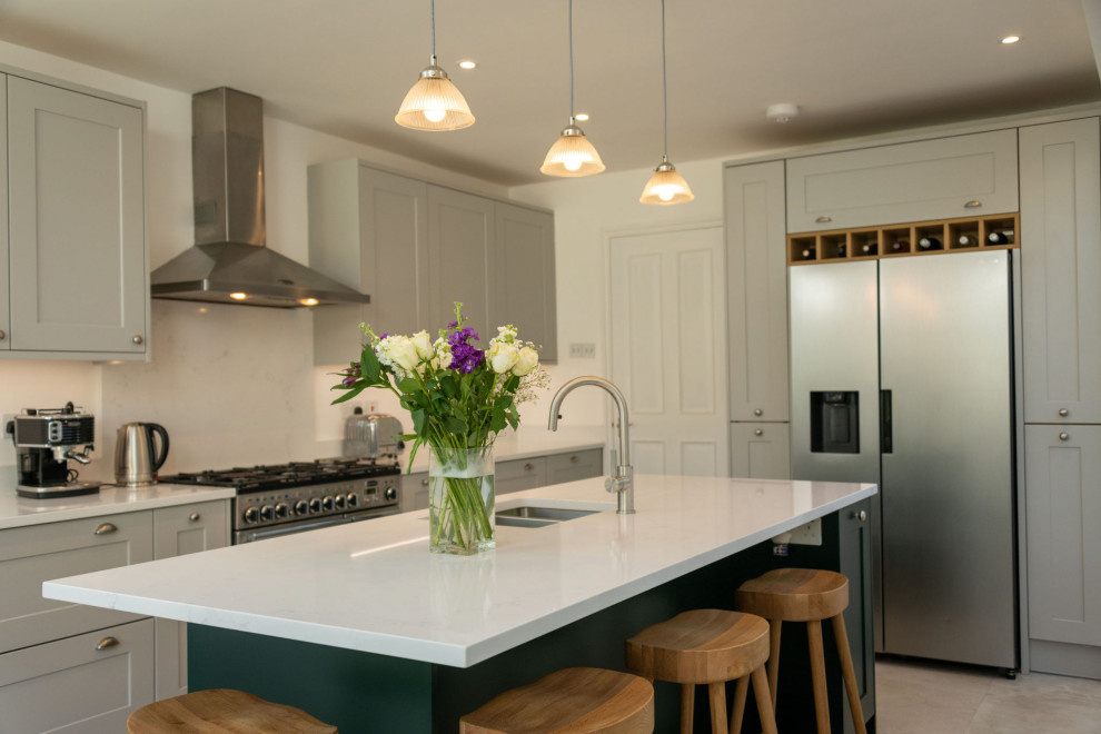 Classic Grey & Green Kitchen in Brighton Traditional Kitchen