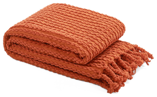 Chain Tweed Knit Throw Blanket