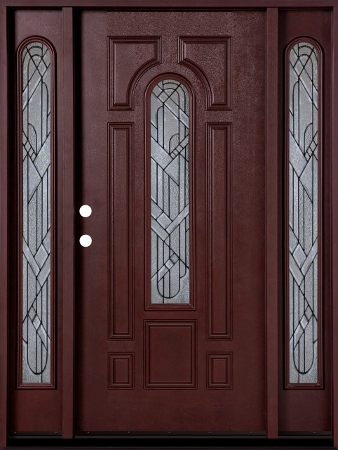 Right-Hand Inswing Fiberglass Single Door With Two Sidelights, 12x36x80"