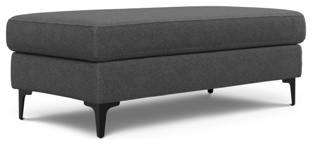 Ava Large Rectangular Ottoman - Midcentury - Footstools And Ottomans ...