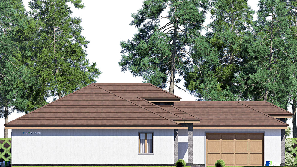 Проект одноэтажного дома 23х20м S286м2 F-17225