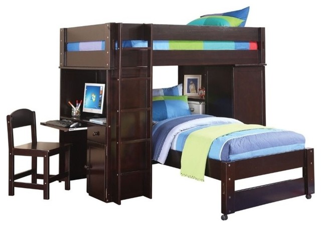 Rosebery Kids Loft Bed Twin Bed With Desk Chair Storage