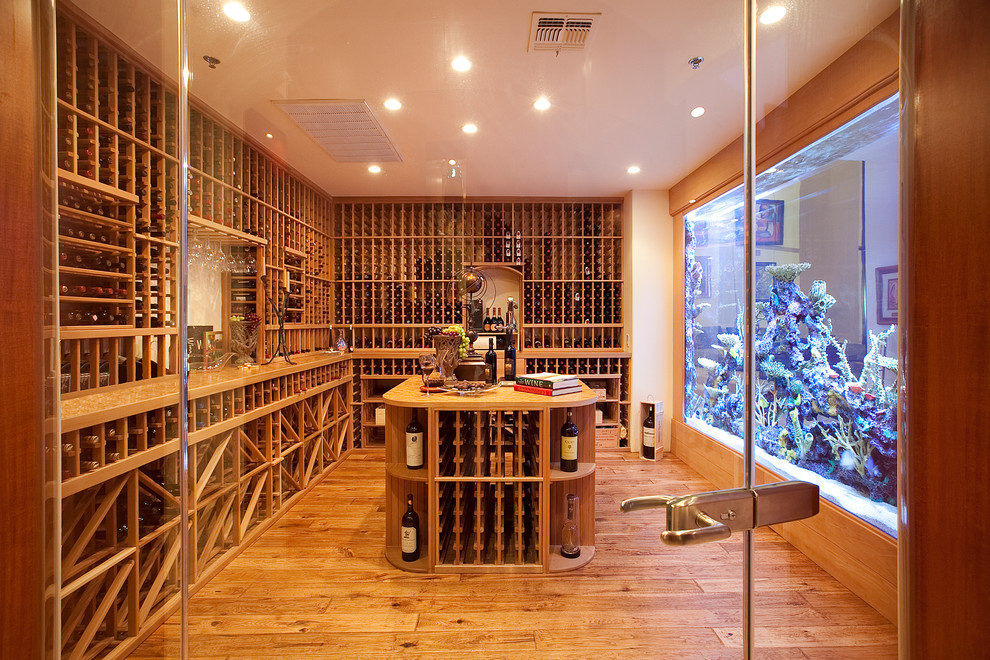 Inspiration for a contemporary wine cellar remodel in Las Vegas