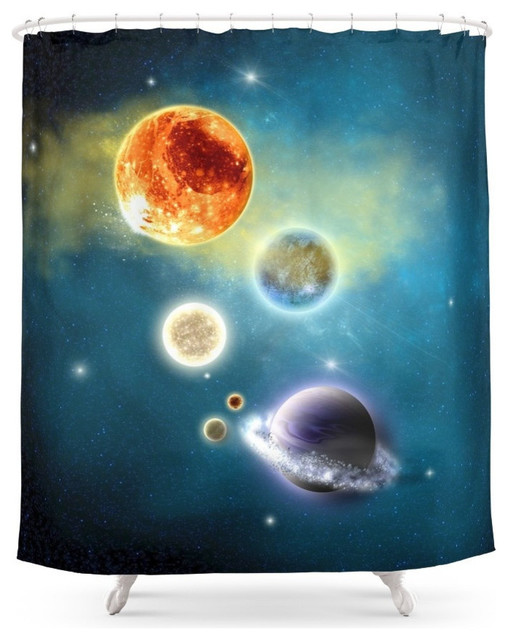 New Solar System Shower Curtain Contemporary Shower Curtains