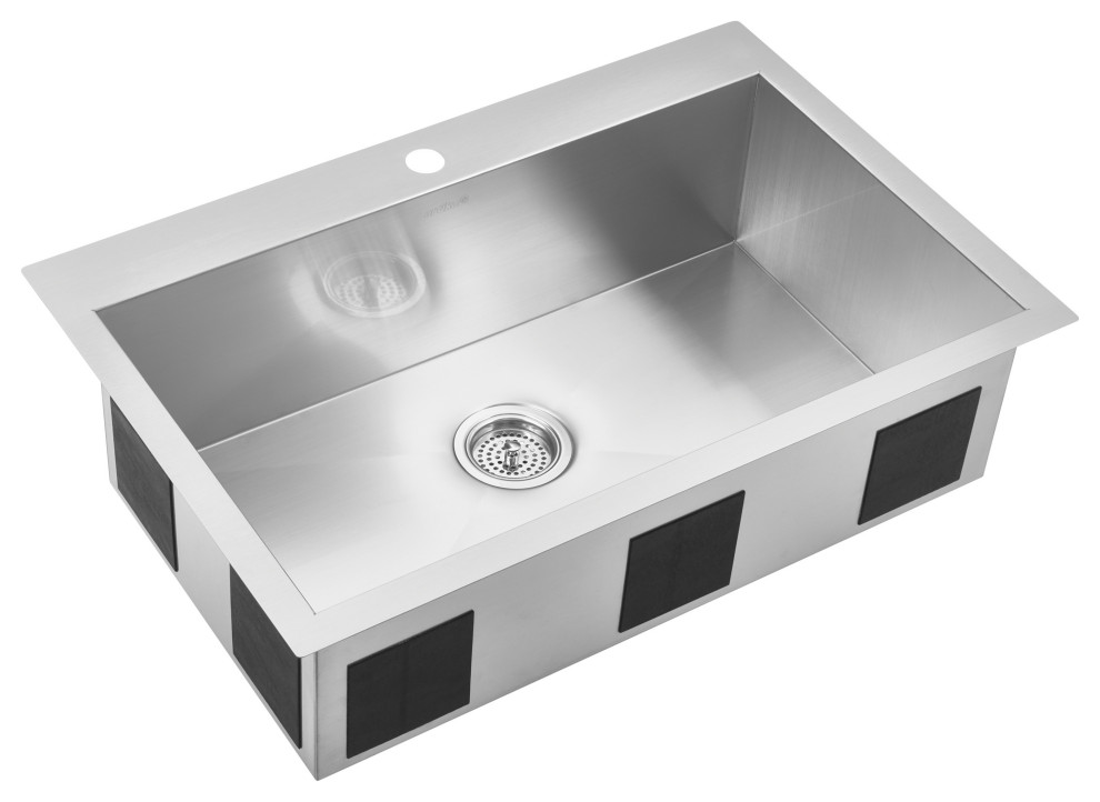 20GA Odyssey Prime Single Bowl Steel Sink with Grid