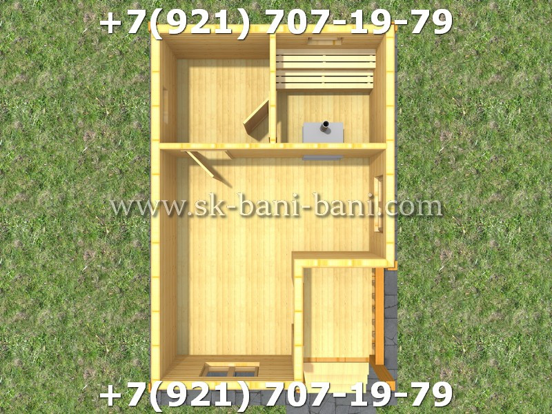 Баня 4х6 из сухого бруса 140х140 под ключ
