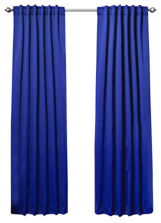Solid Thermal Blackout Curtain Panels, Royal Blue, 95", Set of 2