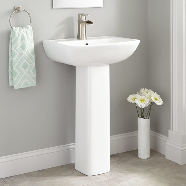 Signature Hardware 936358 Kerr 22 Porcelain Pedestal Bathroom Porcelain Pedestal Bathroom