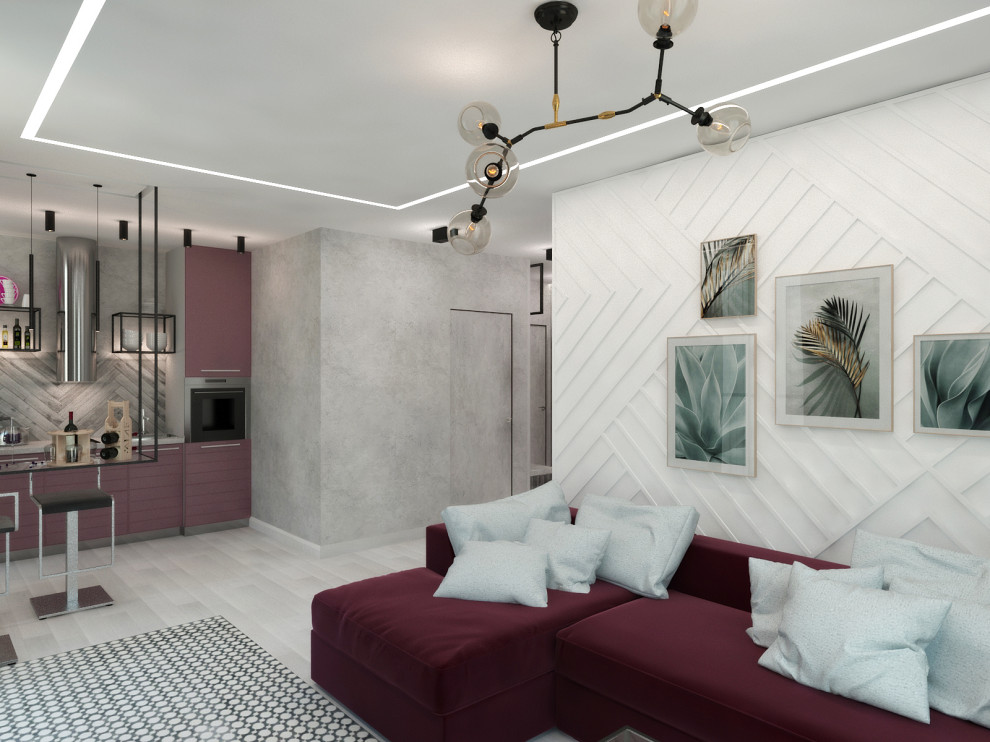 Минимализм в интерьере квартиры для отпуска в городе Сочи.