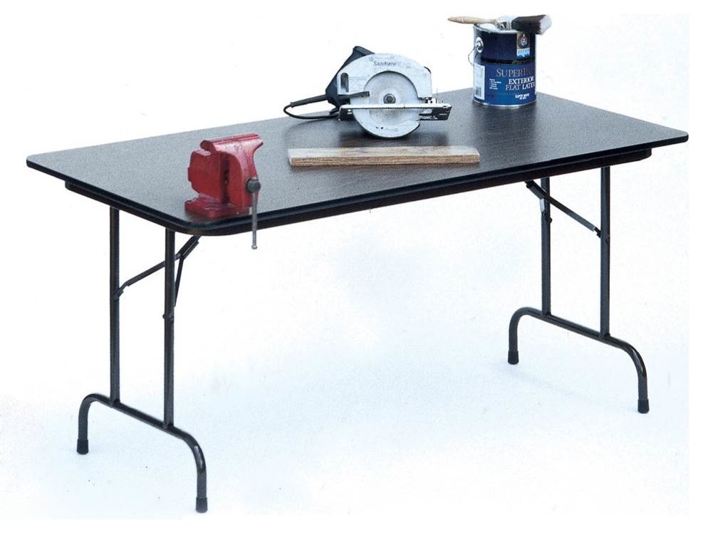 High Pressure Folding Table in Black Granite (18 in. x 48 in./Black Granite)