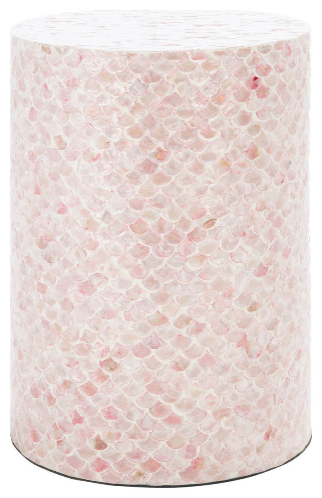 Amberly Round Accent Table, Pink - Beach Style - Side Tables And End ...