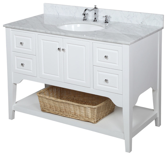 Washington Bath Vanity Transitional Bathroom Vanities And Sink Washington Bath Vanity Base White 48 Top Carrara Marble
