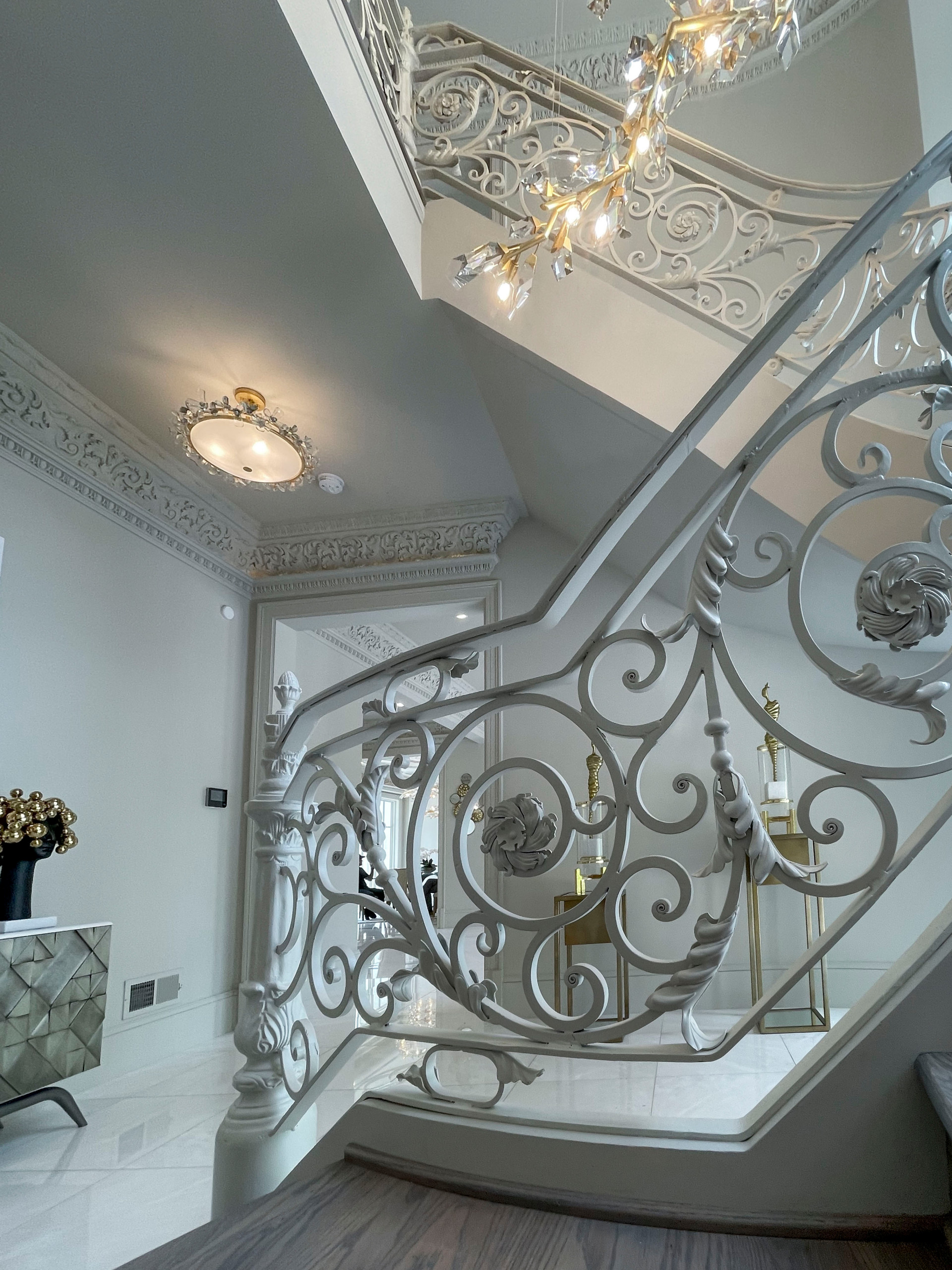 104_Curved Staircases in 18th Century French Inspired Mansion, Mclean VA 22101