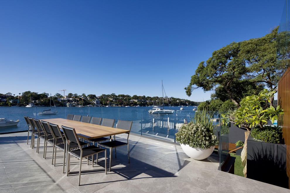 Design ideas for a contemporary patio in Sydney with no cover.