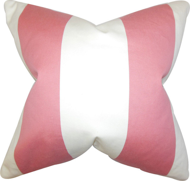 Levin Stripes Down Feather Filler Pillow, Pink, 20
